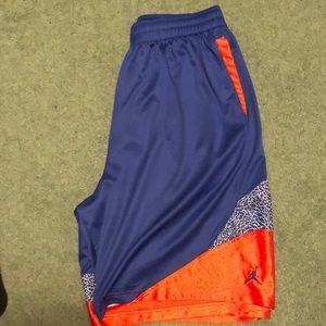 Orange and Blue Air Jordan Shorts XL